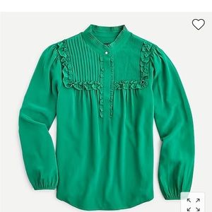 Silk ruffle popover top - J. Crew - Sm